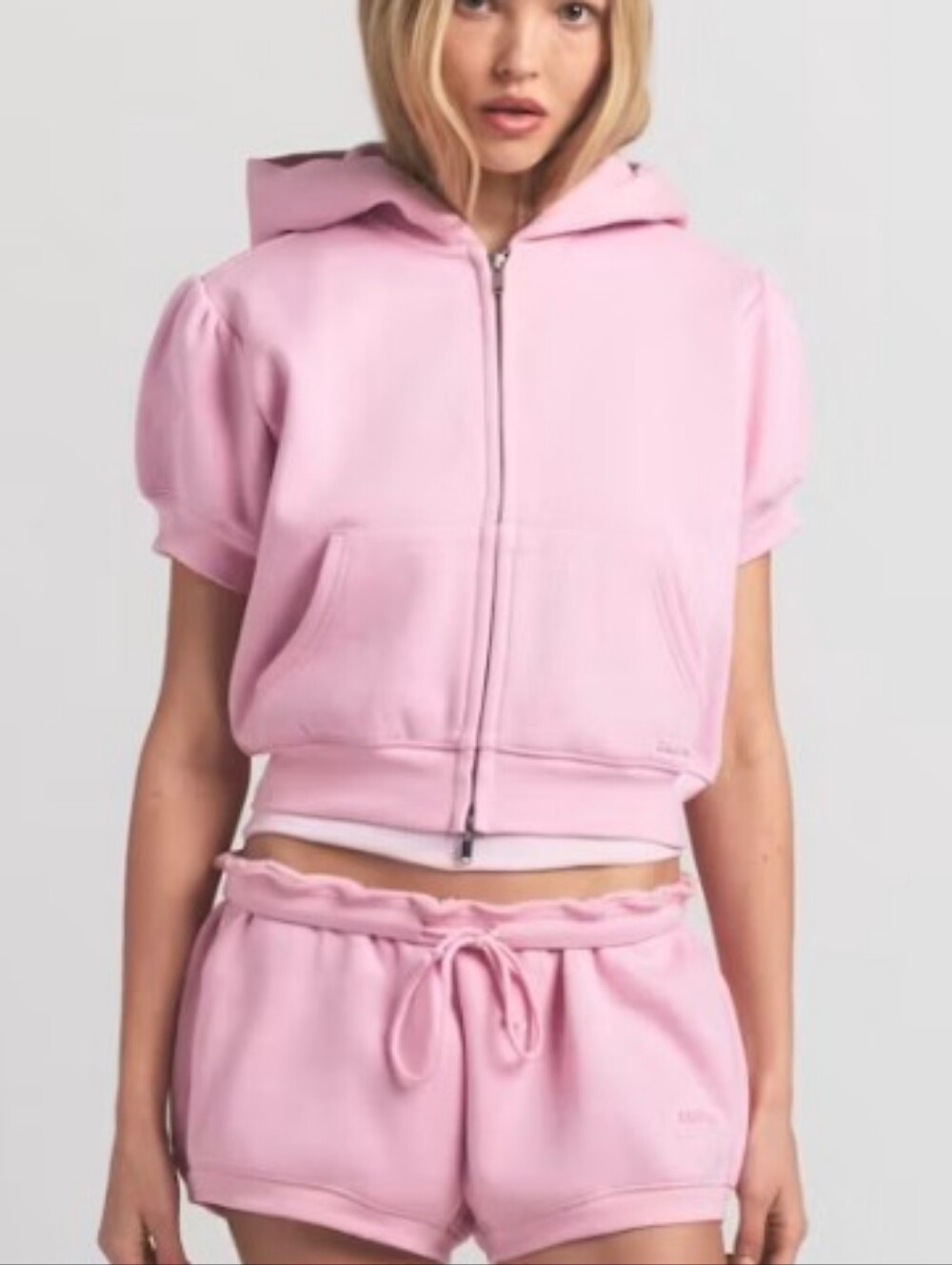 SKIMS Pink Cotton-Fleece Bubble Sleeve Medium